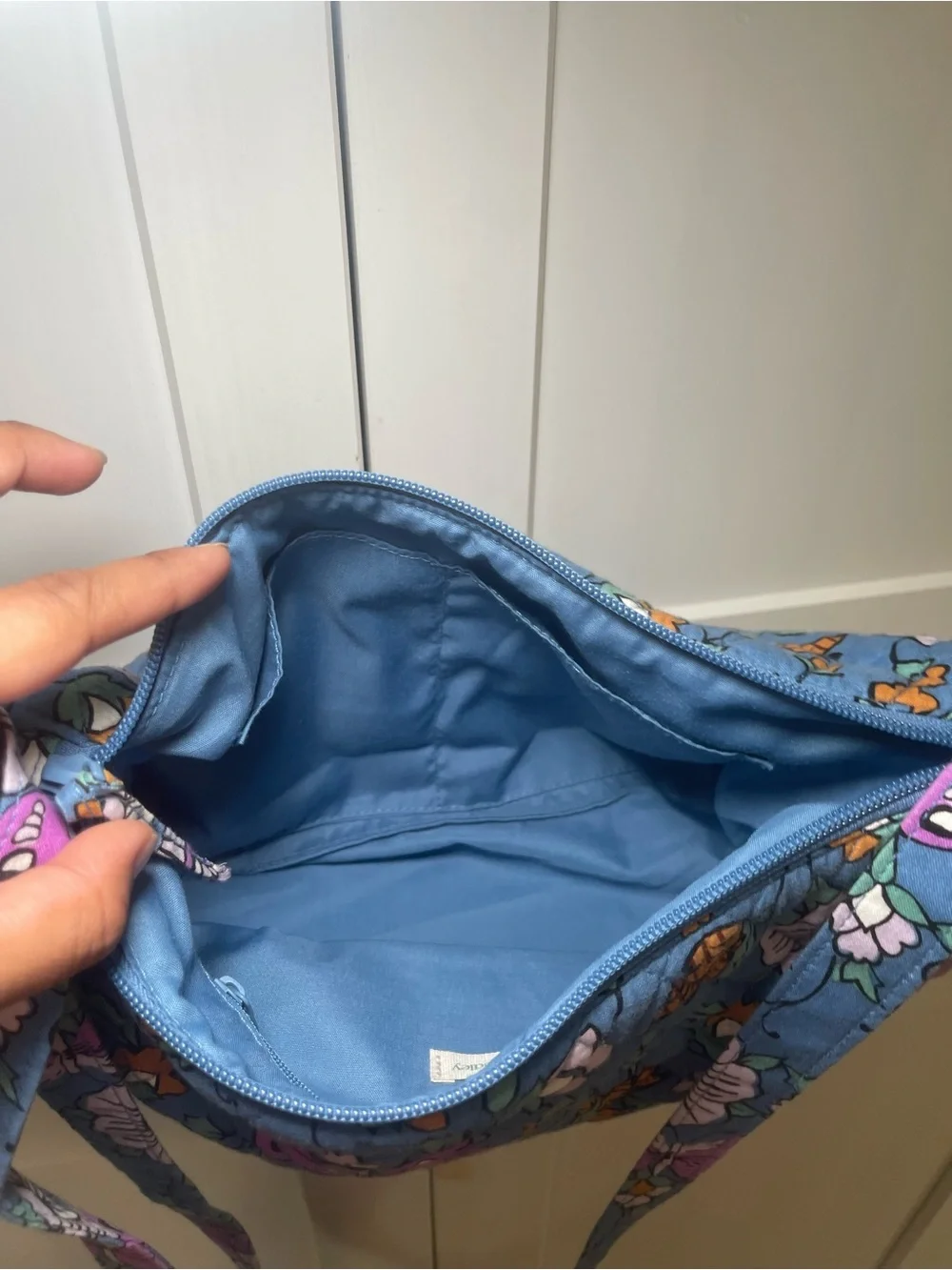 Quilted Blue Floral Crossbody Bag - Vera Bradley - Picture 2 of 3